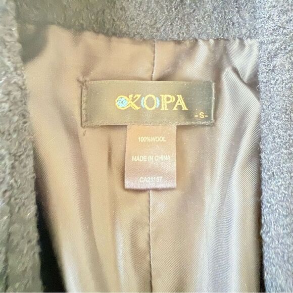 Kopa Womens Jacket Coat Pockets Button Down Longsleeve Wool Black Casual Small S - Picture 2 of 3